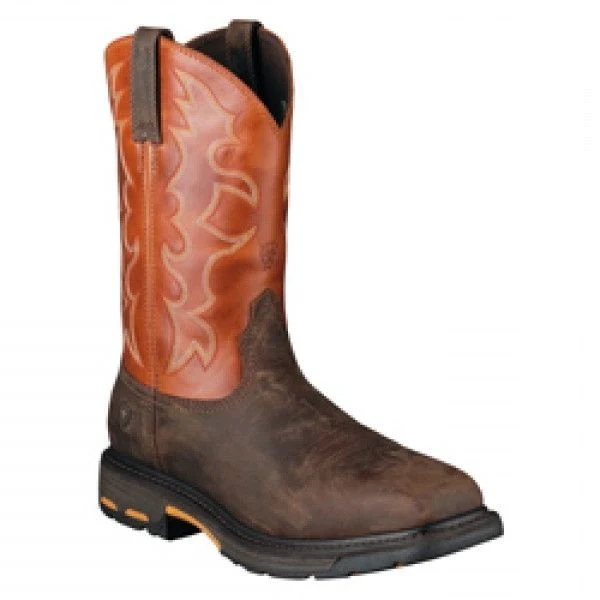 Mens Workhog Wide Sq Steel Toe Workboot 7 D Brn - Image 29