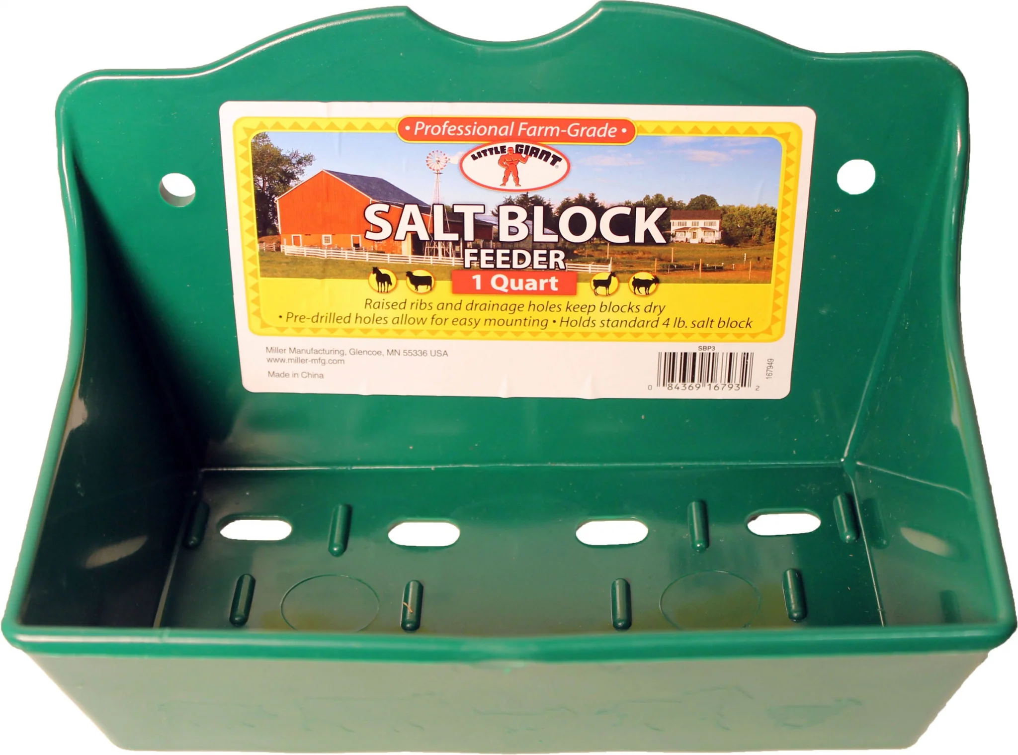 Miller Mfg Flat Poly Salt Brick Holder Green