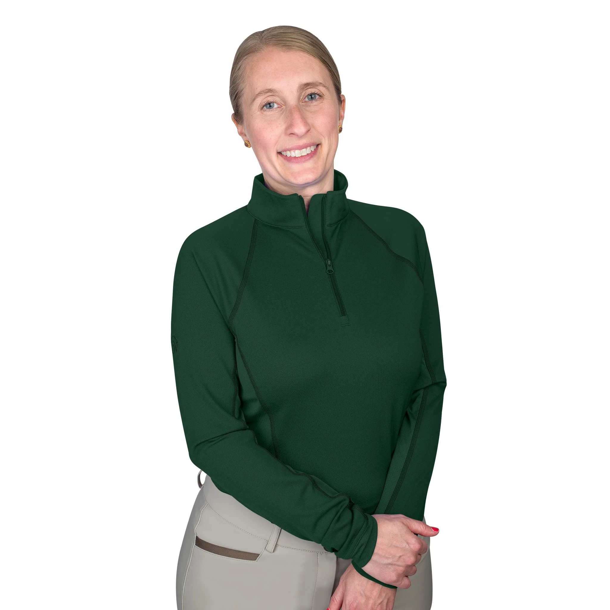 Ovation Ladies Quarter Zip Long Sleeve Sun Shirt - Image 2