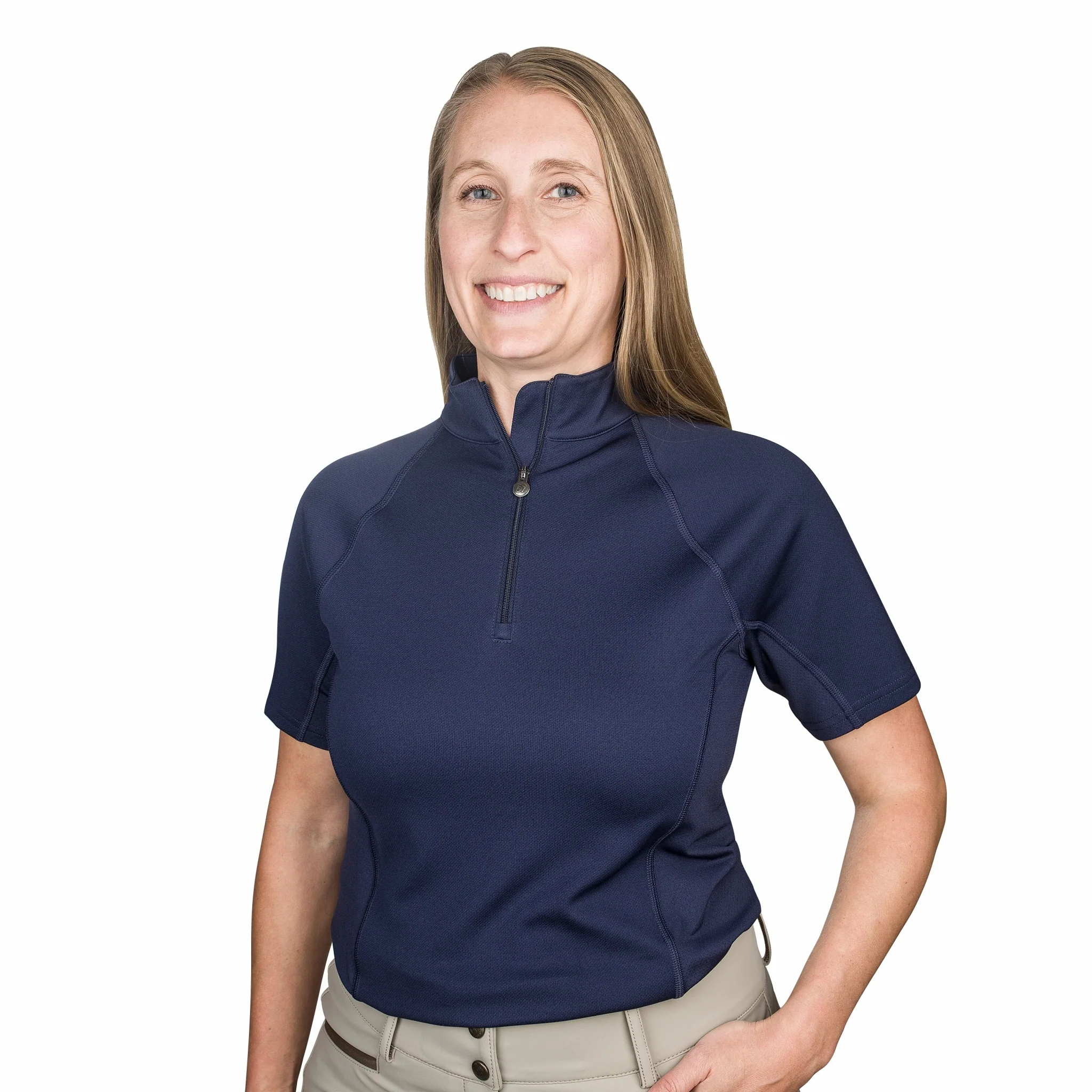 Ovation Ladies Quarter Zip Short Sleeve Sun Shirt - Image 3