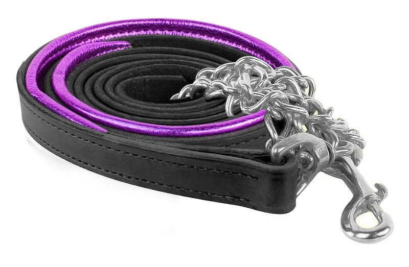 Perrifts Metallic Padded Lther Lead -Chain Blk Pnk - Image 2