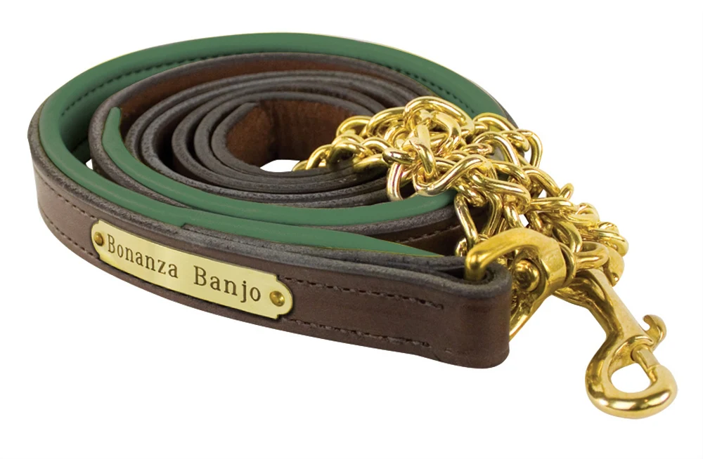 Perri's Personalized Padded Leather Lead with Chain - Image 10