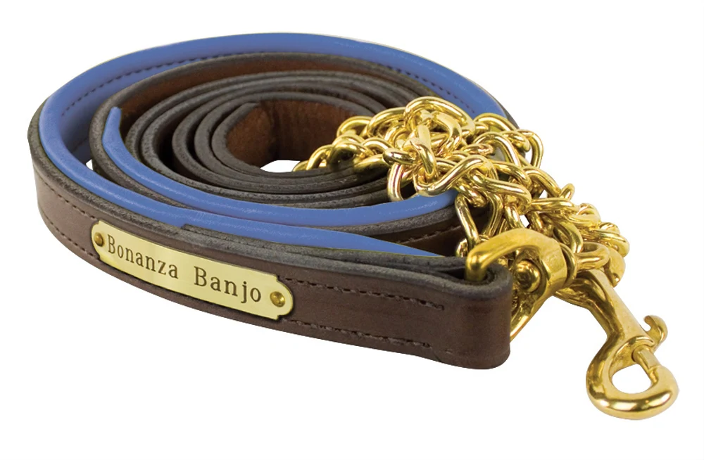 Perri's Personalized Padded Leather Lead with Chain - Image 9
