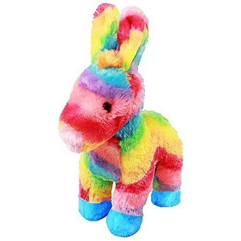 Plush Rainbow Donkey 10In