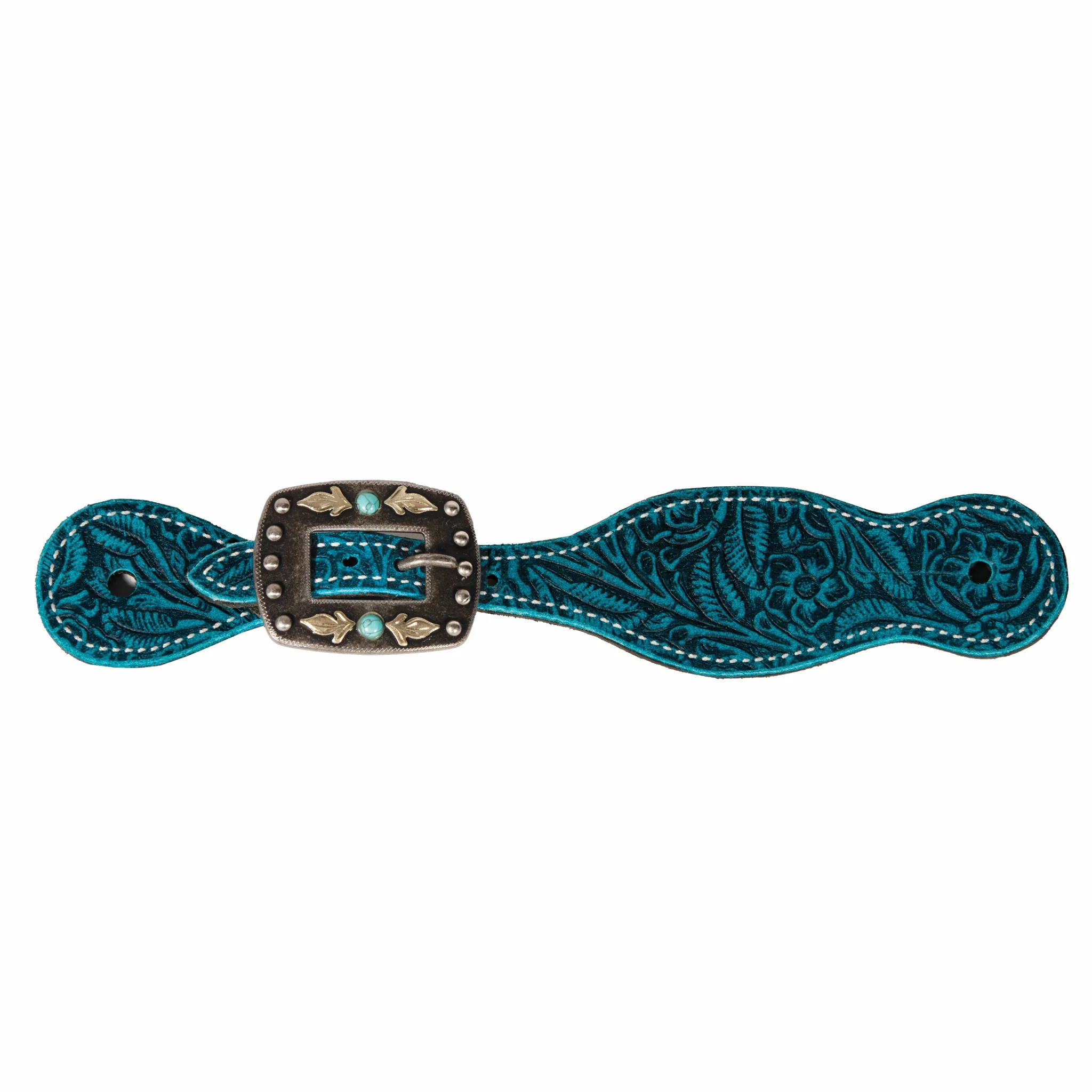 Professionals Choice Aqua Floral Spur Strap