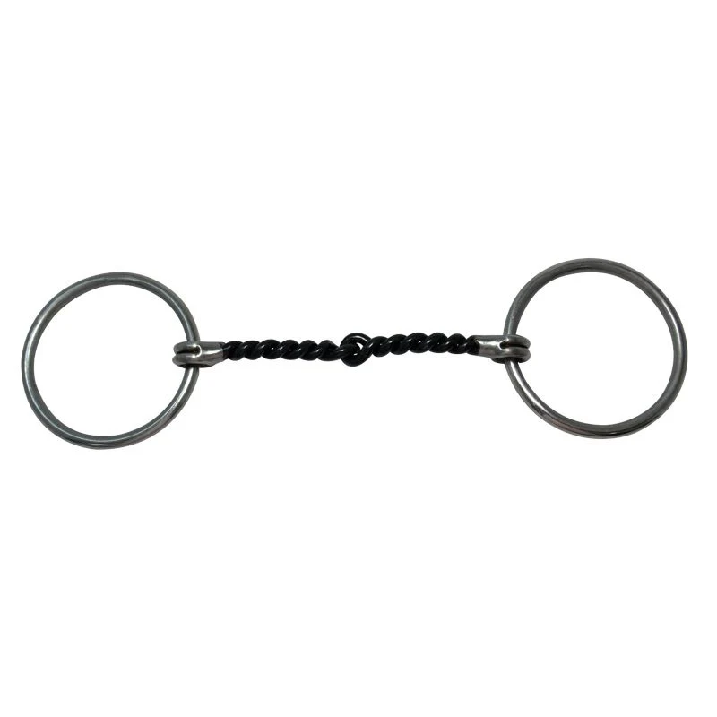 Diamond R 3/8 Twisted Sweet Iron Loose Snaffle Bit - Image 2