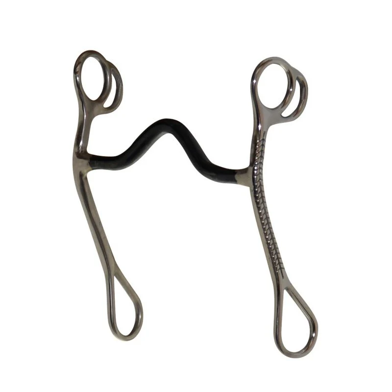 Diamond R Sweet Iron Mouth Med Port Solid Curb Bit - Image 2