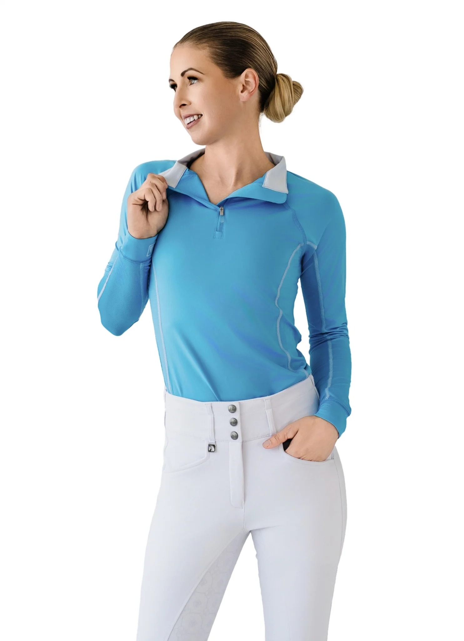 Romfh Ladies Core Quarter Zip Long Sleeve Solid Sun Shirt - Image 15