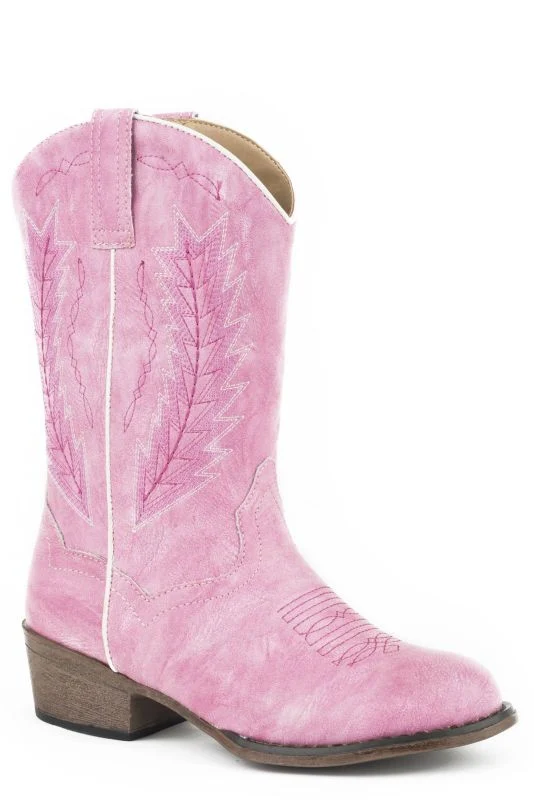 Roper Metallic Zebra Square Toe Western Boots-Kids - Image 6