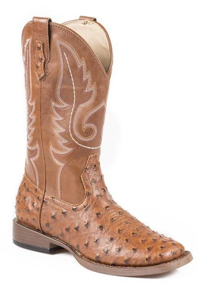 Roper Ladies Leopard Wide Sq Toe Boots 11 Tan - Image 5