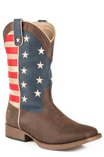 Roper Youth American Patriot SqToe Boots 4 - Image 4