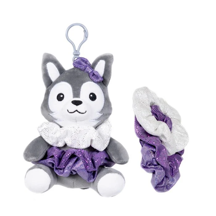 Scrunch Bunch Huskie Wolf Dog Clip with Scrunchies