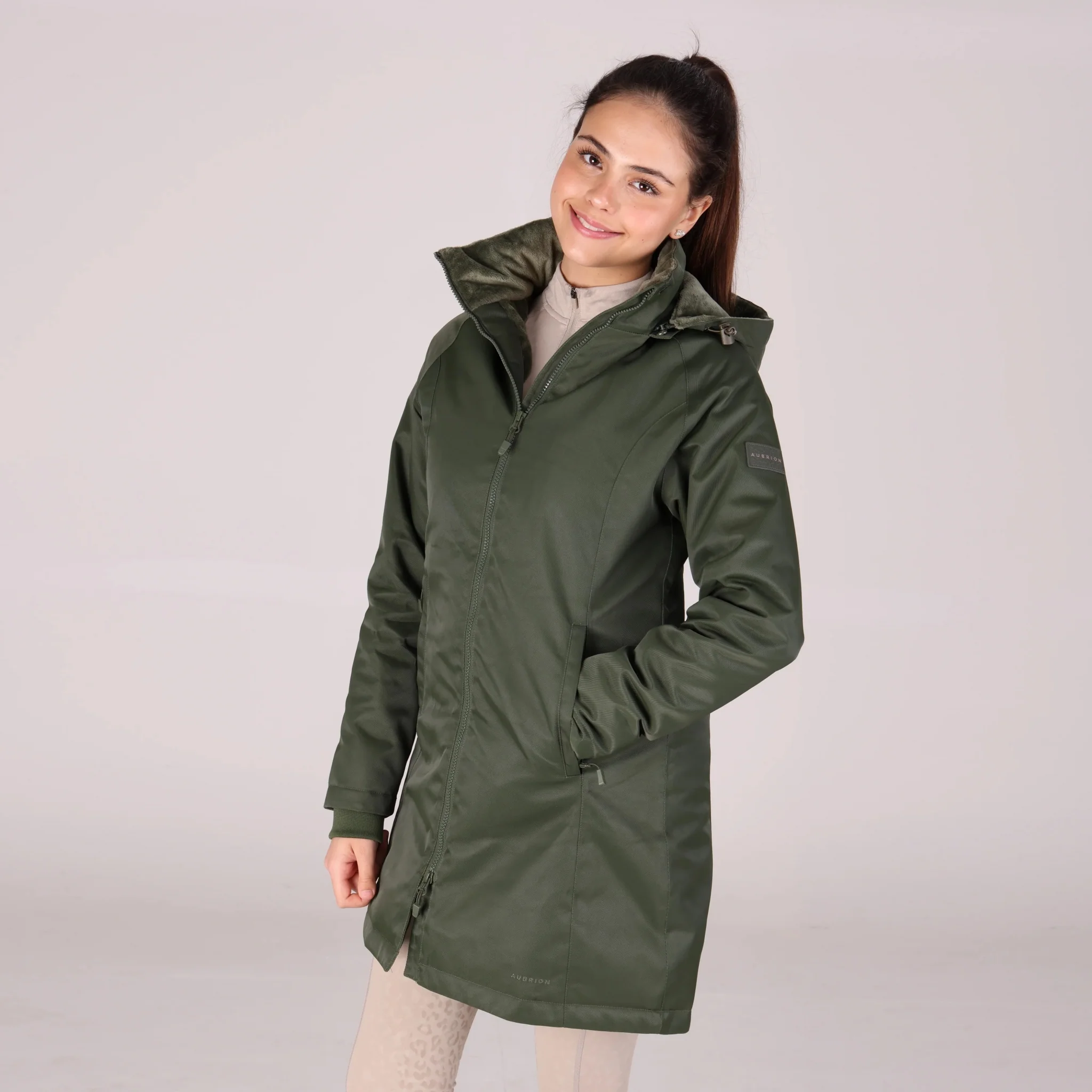 Shires Aubrion Ladies Halcyon Mid Length Waterproof Coat - Image 5