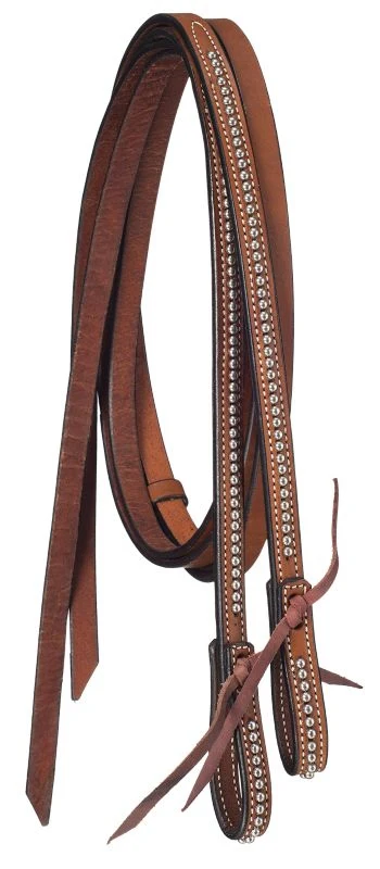 Silver Royal Dot Accent Engraved Slvr Split Reins