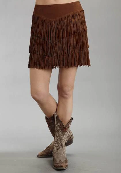 Stetson Ladies Mid Fringe Suede Skirt - Image 2
