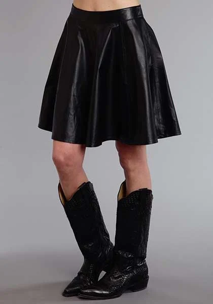 Stetson Ladies Smooth Lamb Lthr Circle Skirt Blk