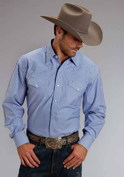 Mens Candy Stripe LS Snap Shirt - Image 3