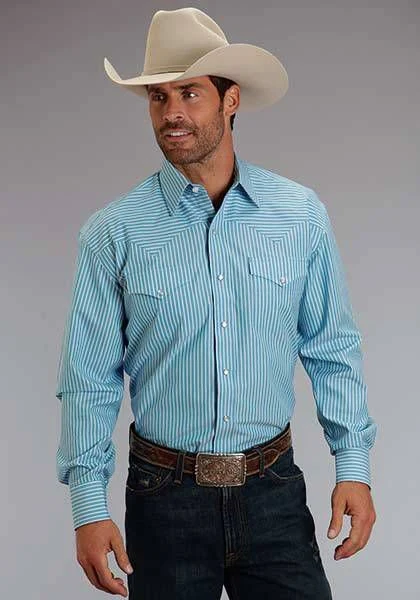 Mens Candy Stripe LS Snap Shirt - Image 7