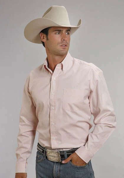End On End Pocket Long Sleeve Button Shirt 2X Pink - Image 4