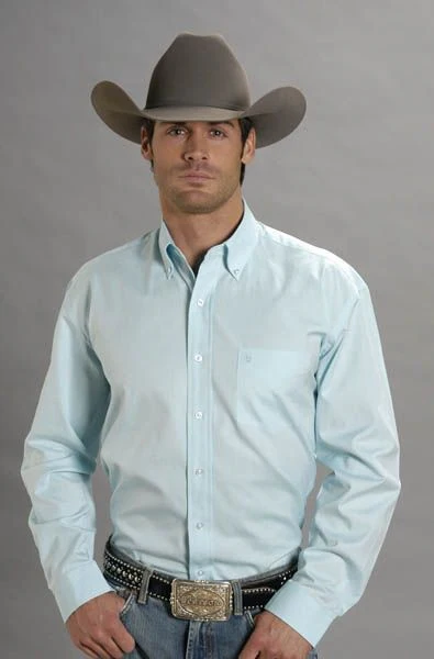 Oxford Pinpoint Long Sleeve Button Shirt 2X Brn - Image 2