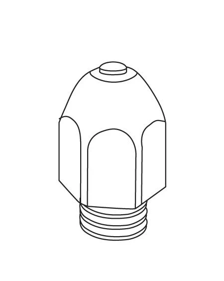 Stud #83, 6 sided, TC tip, 1/2" wide, 11/16" tall, gold color