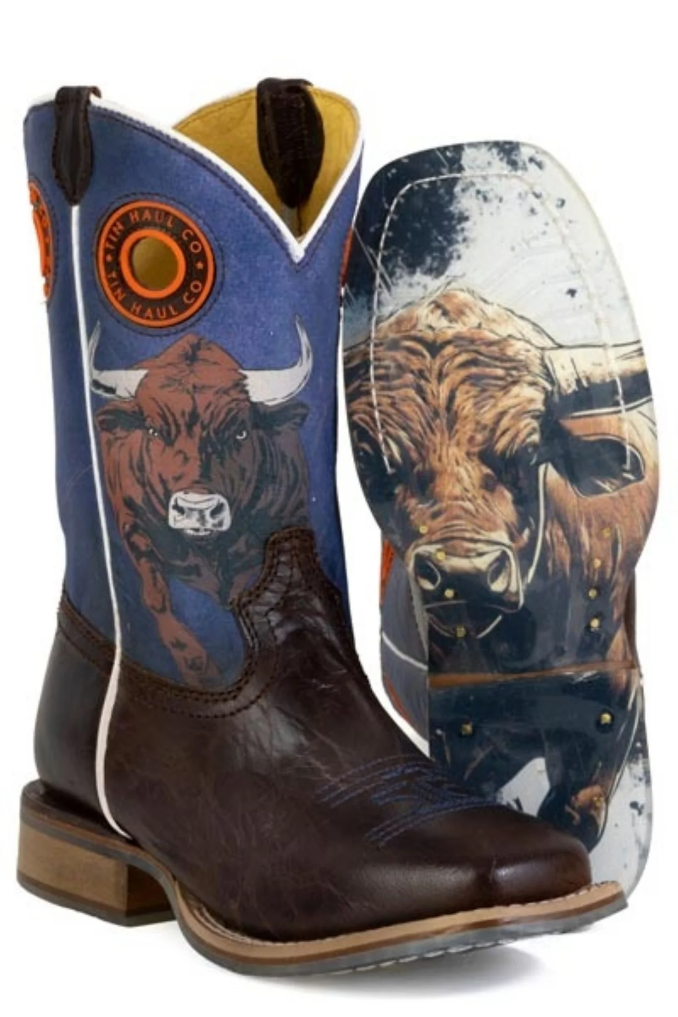 Tin Haul Big Kids Raging Bull Square Toe Bootss