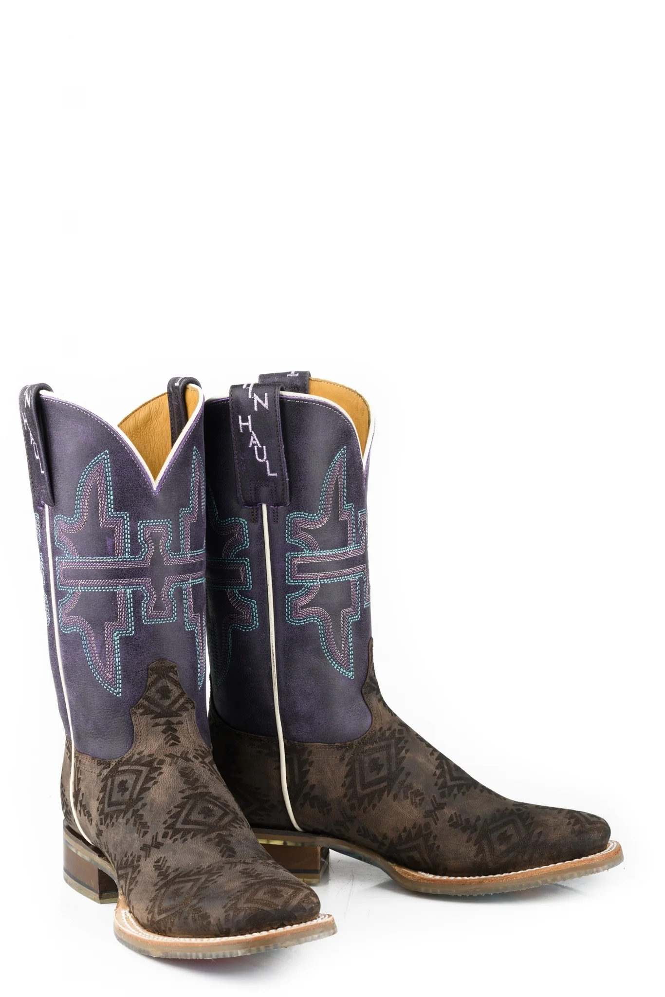 Tin Haul Ladies Sizzling Aztec Square Toe Boots - Image 3