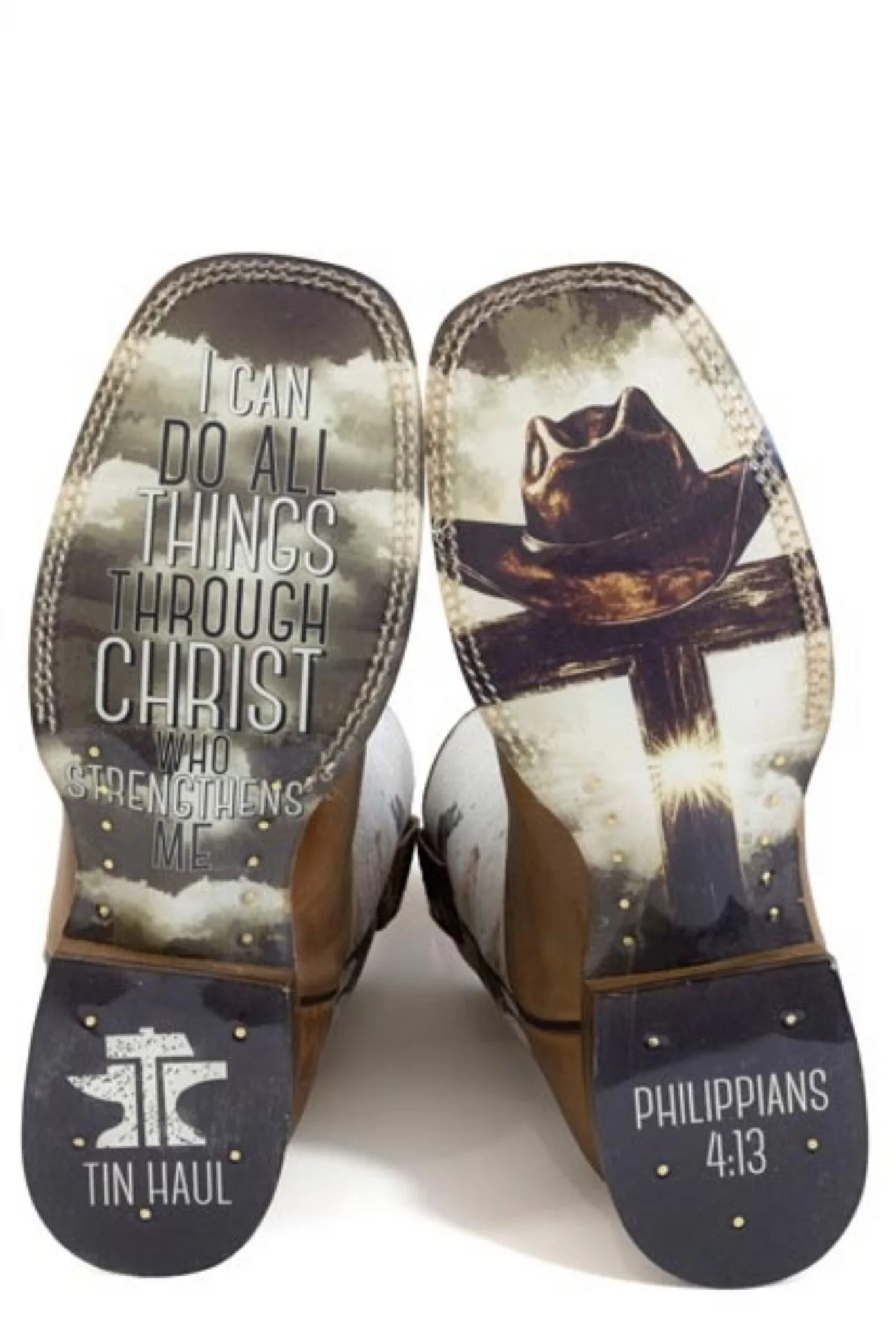Tin Haul Mens Church Cross Square Toe Boots - Image 2