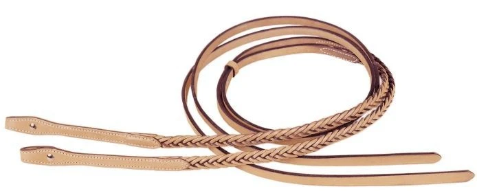 Tory Leather Braided Flared Rein 5/8 x 7ft Brn - Image 2