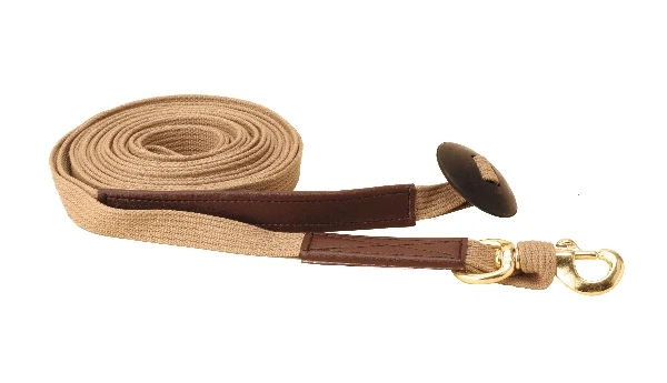 Tory Leather Cotton Web & Leather Lunge Line With Snap
