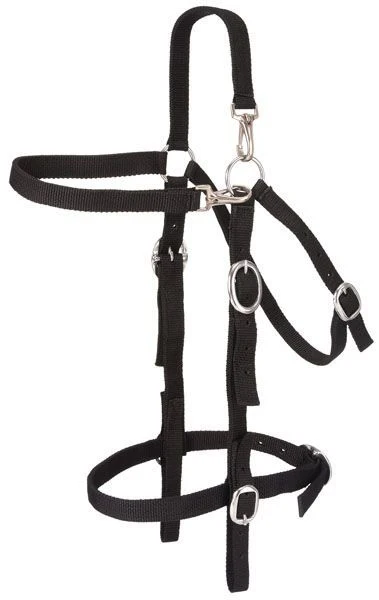 Tough1 Nylon Mule Headstall With Snap Crown Brn
