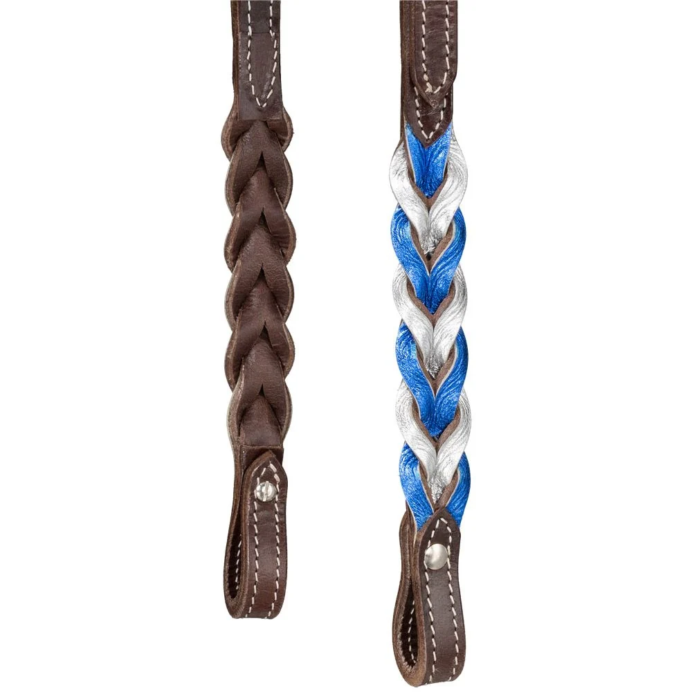 Tough1 Patriotic Braided Leather Browband Headstall - Image 2
