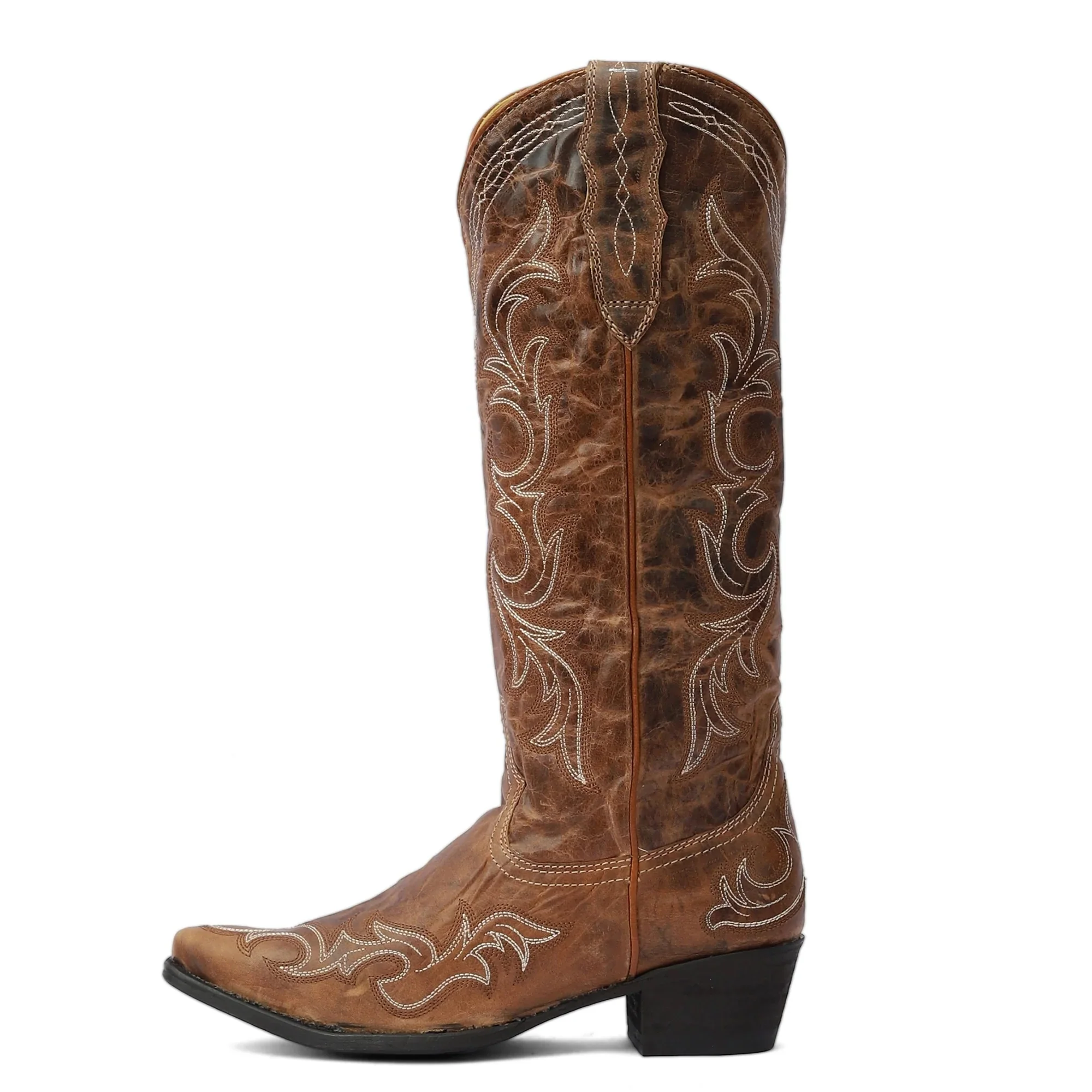 TuffRider Ladies Cody Embroidered Leather Snip Toe Western Boots - Image 7
