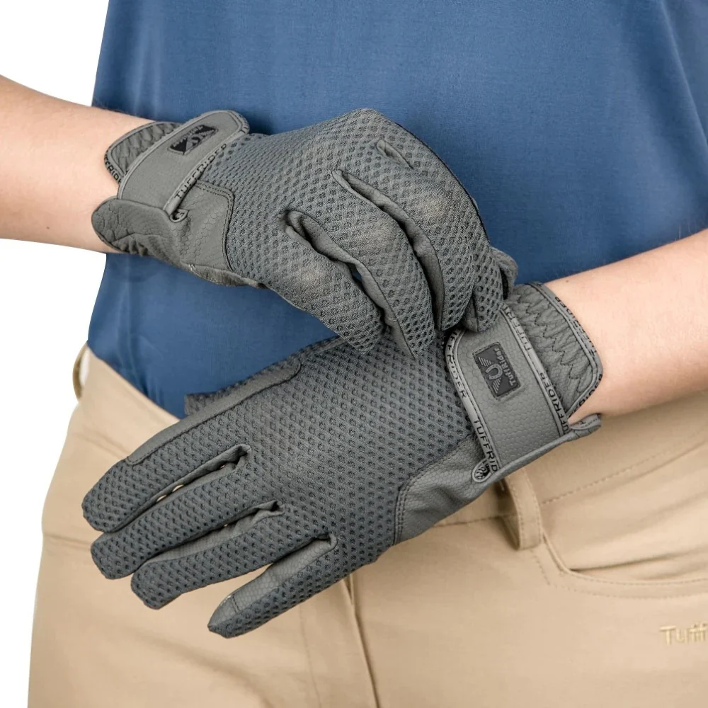TuffRider Ladies Cool Breeze Summer Riding Gloves with Honeycomb Mesh - Image 6