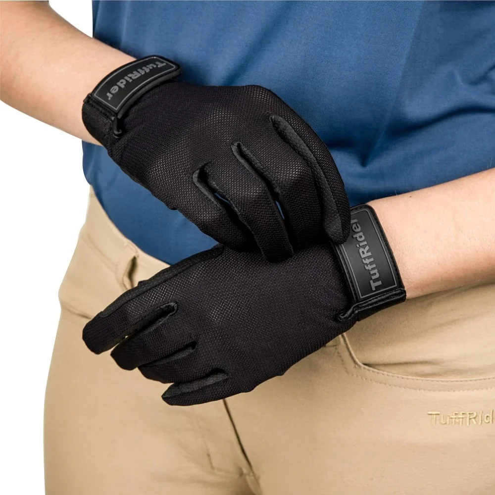 TuffRider Ladies Cool Flow Air Mesh Summer Riding Gloves - Image 3