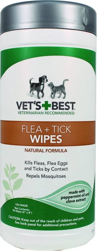 Vets Best Natural Flea/Tick Pet Wipes - Image 2