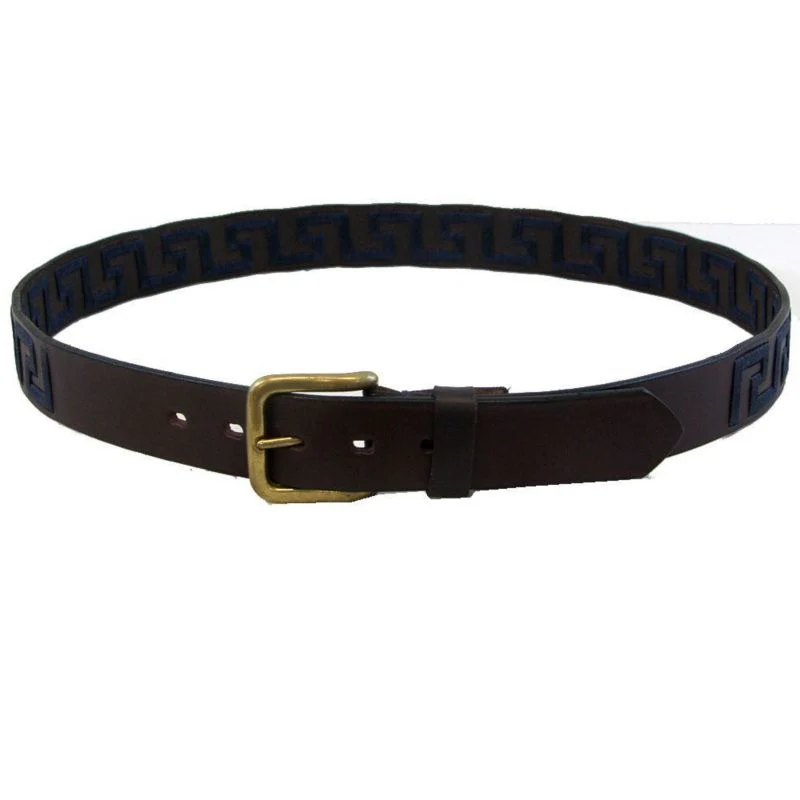 Wow Greek Key Brown Leather Belt - Image 5