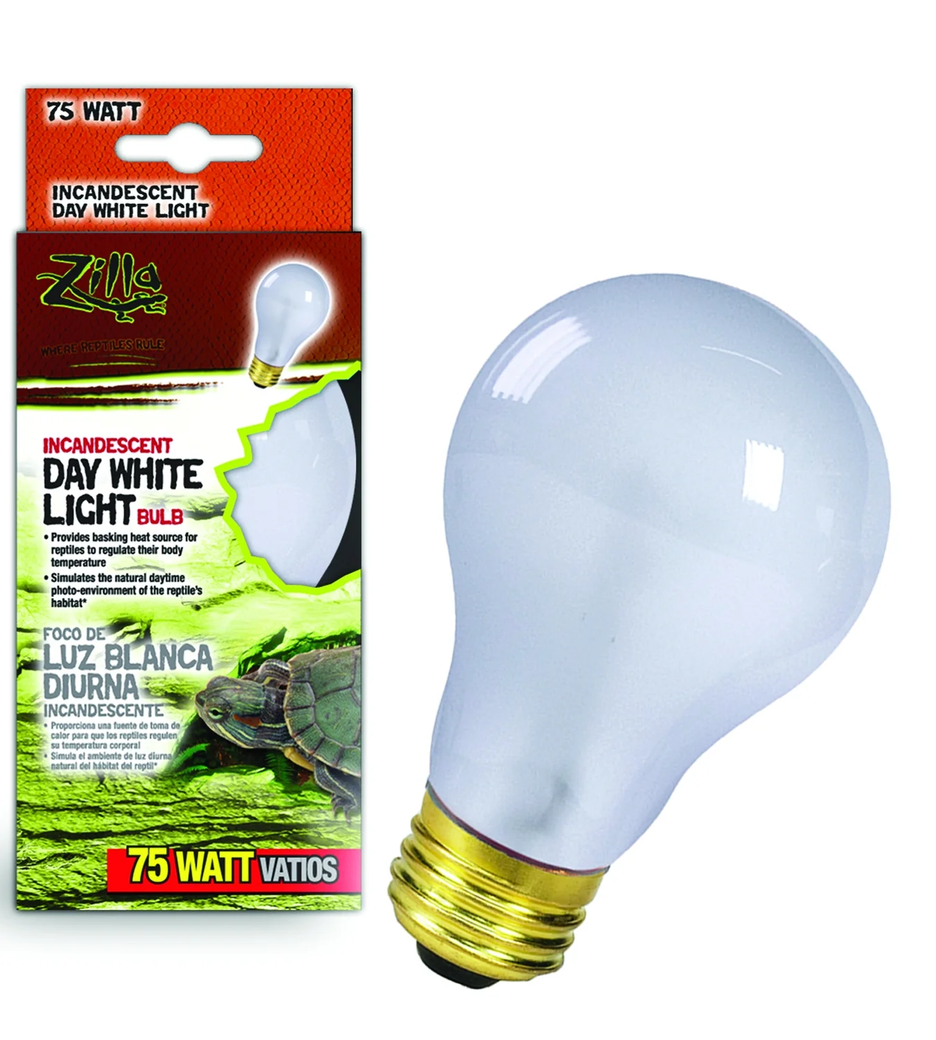Zilla Day White Light Incandescent Bulb 75 Watt - Image 2